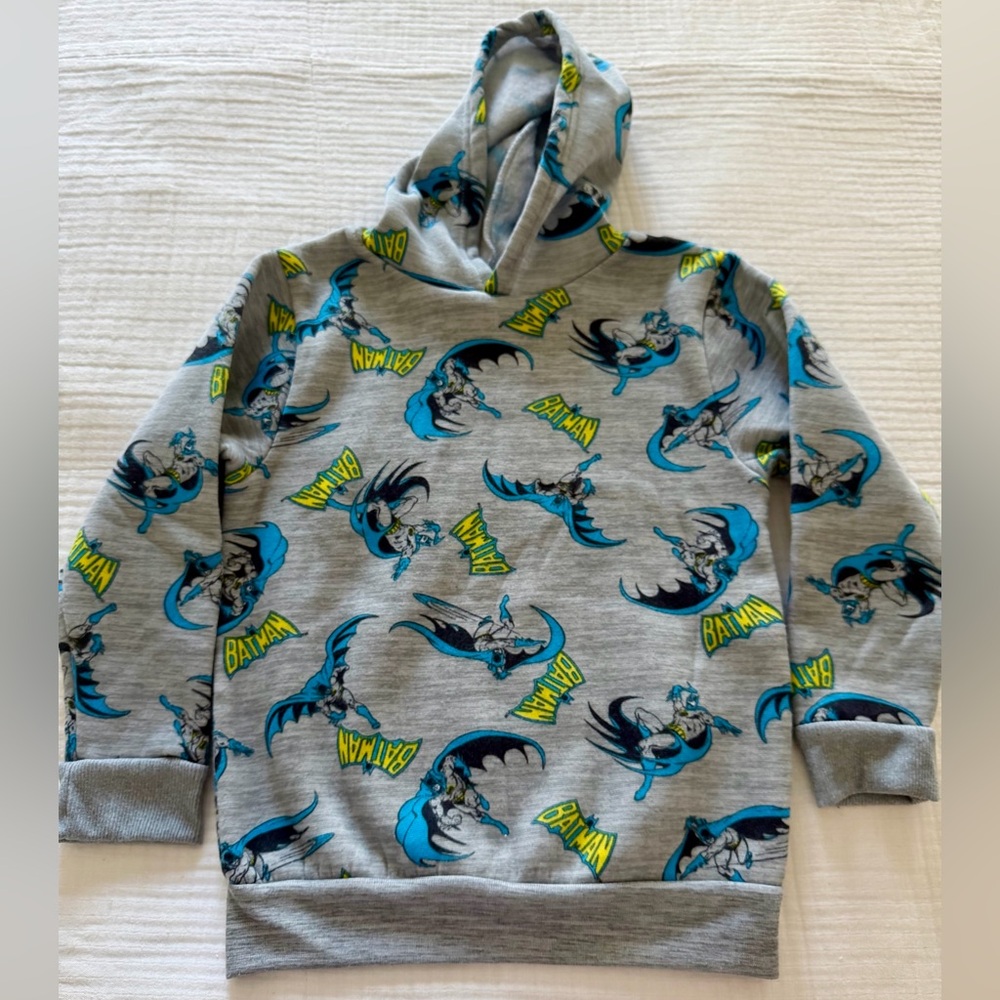 Batman Gray & Blue Fleece Hoodie Youth Size 10 NWOT DC Comics